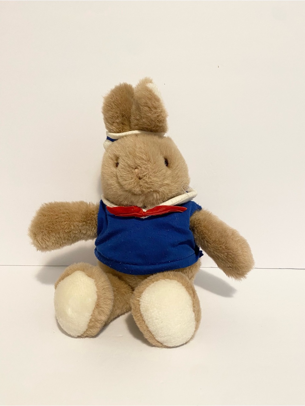 Gund Bunny Rabbit Skippy Plush Tan Beige 1990 Vintage Nautical Sailor Boating